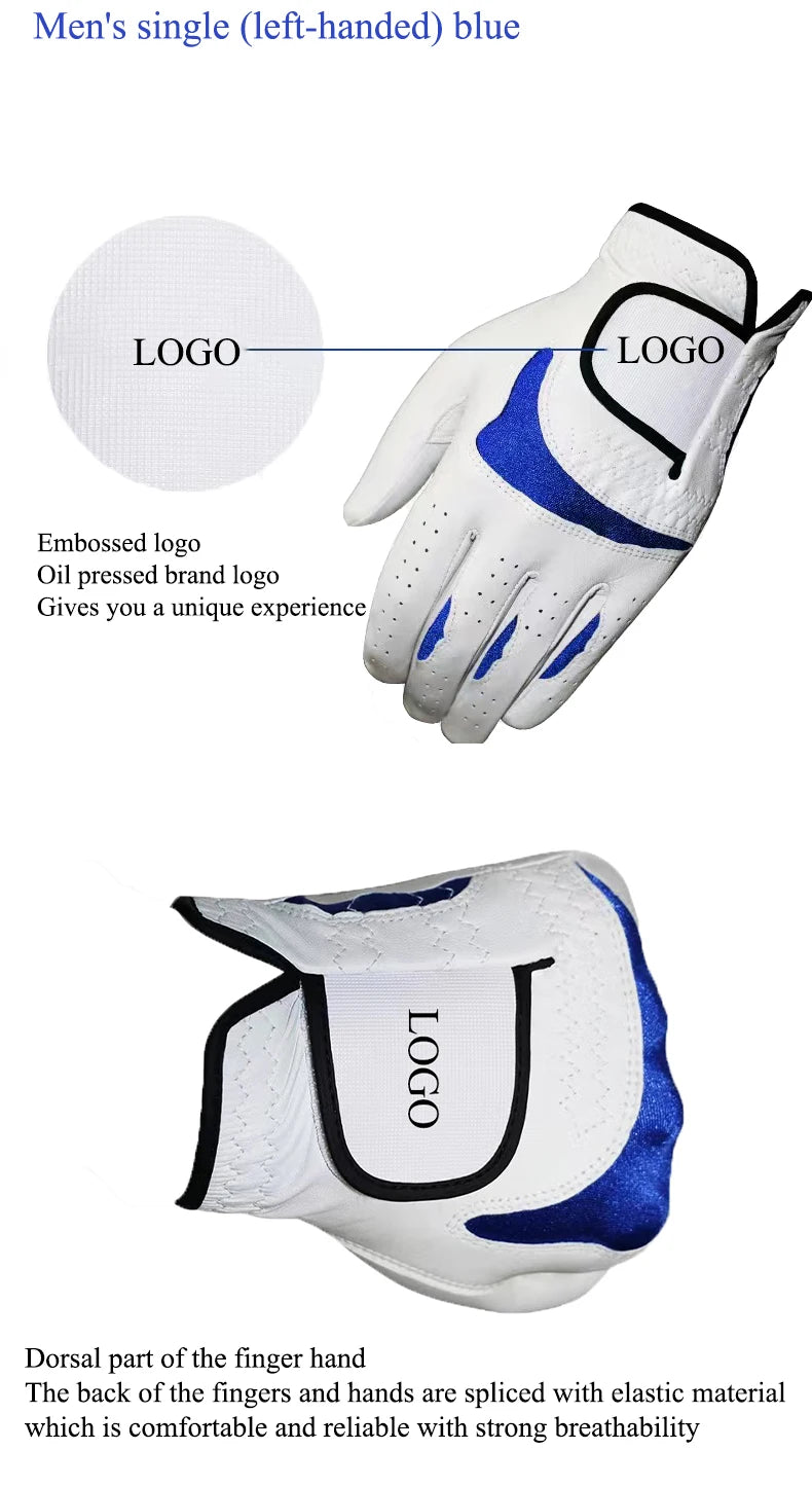 Manufacturer Custom Wholesale LOGO Golf Gloves Cabretta Leather for Women Men Kid Golf Sheepskin Golf Gloves