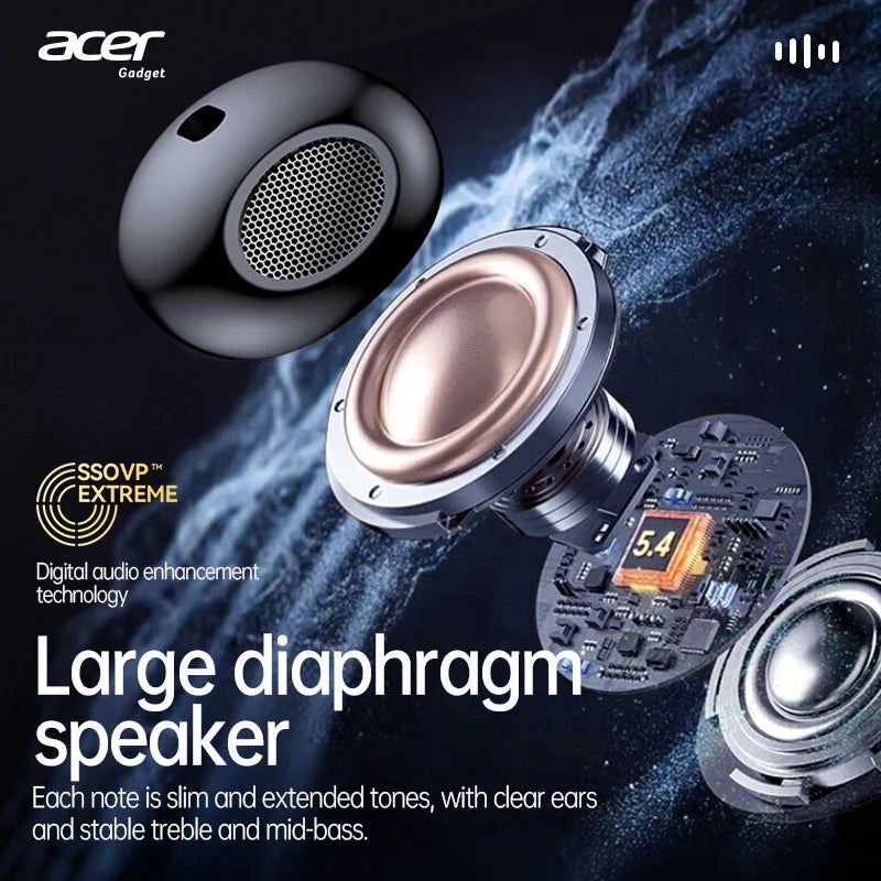 [Official Acer Product] Ohr501 Wireless Bluetooth Earphones In-Ear Design Comfortable for Wearing Sports Running Fitness Mobile Phone Tablet Laptop Multi-Device Compatible Recommended Gift for Lovers