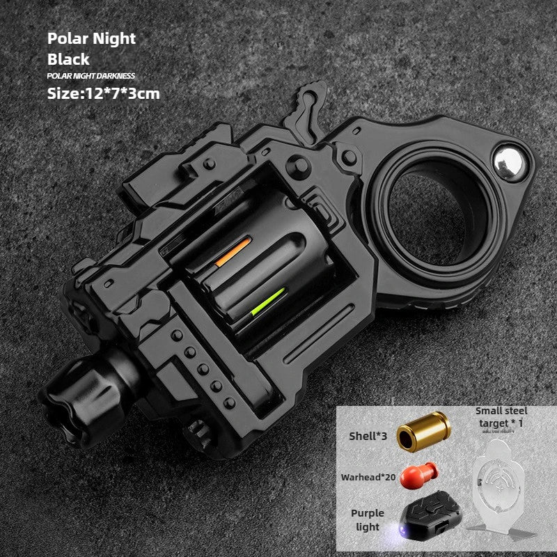 Toy Alloy Revolver EDC Fidget Toy Fun Shooting Stress Relief Mini Gun Model Metal Collectible Ring Gun Fidget Spinner Boys Gifts