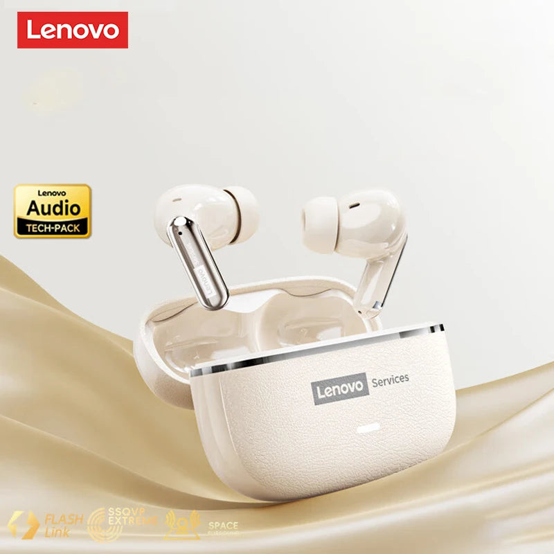 Lenovo LE208 TWS Bluetooth 6.0 Wireless Leather Earphones Stereo ENC Noise Cancelling Headphone 38ms Low Latency Gaming Headset