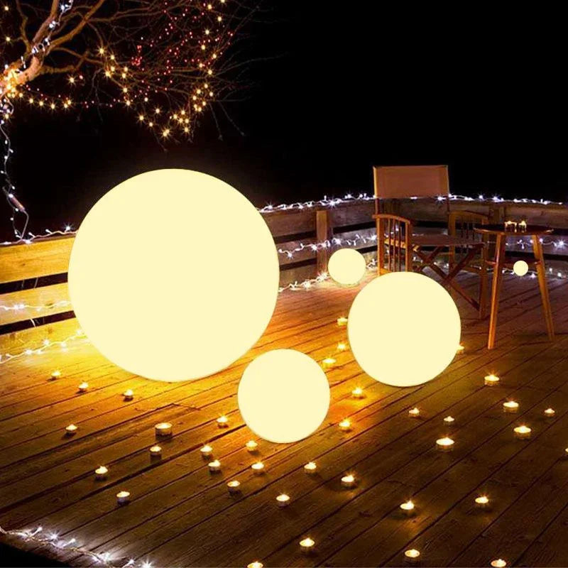 LED Ball Light Solar Lamp Outdoor Lawn Lamp Luminous Ball Pool Bedroom Table Party Garden Lighting Remote Control Waterproof