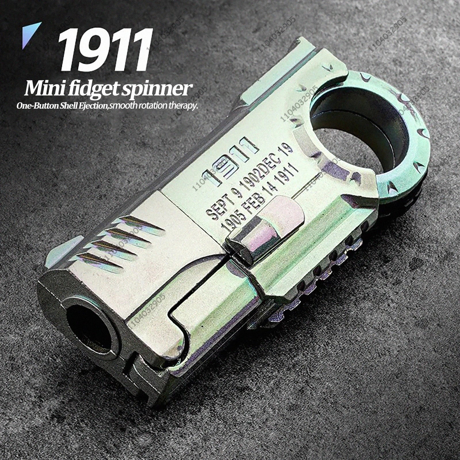 EDC Toy Fidgets Toy Spinner Metal Ratchet Rotation Ring Black Tech Fidget Gear Gadget Tool Stress Relief Anti-Anxiety For Adults