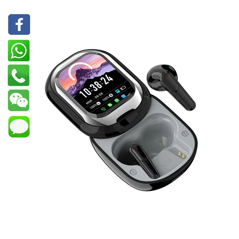 2025 New Wireless Bluetooth Ai Translation Headset Smart Touch Screen Noise Cancellation Headset Customized Long Standby Earbuds