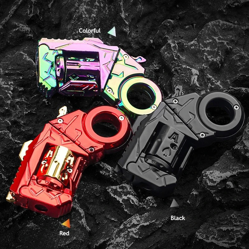 Alloy Mini Toy Gun with One-Button Shell Ejection Spinner Multiple Fun Modes Stress Relief Fidget Toy Cool Gift for Boys Teens