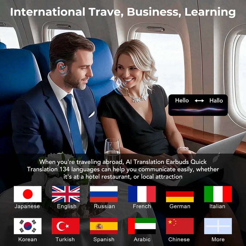 ERAZER X8 AI Translator Earbuds Gaming Bluetooth 5.4 Wireless Headphones Low latency HD Call Earphones with Mic Waterproof