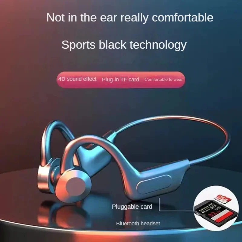 Hot Bone Conduction Swimming Headphones Bluetooth 5.4 IPX8 Waterproof Not In-Ear Wireless Plug-in Card Sports Headphones New