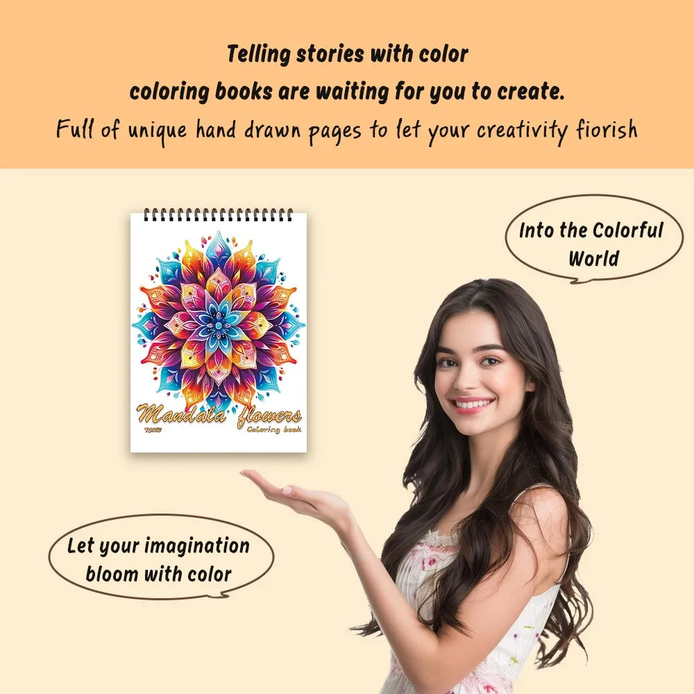 Spiral Coloring book -30 Sheets adult coloring book, 11.2 x 8.3 inches, 100g thick paper, drawing book, homecoming holiday gift