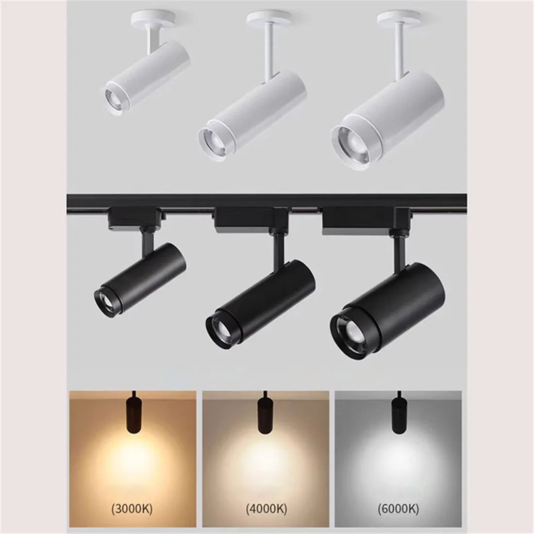 Modern LED Track Spotlights,Zoom ceiling or rail lamp,Adjustable  5/7/10/15/20W Rail Spot,LED Tracking Lights,Rail Lamp Art Deco