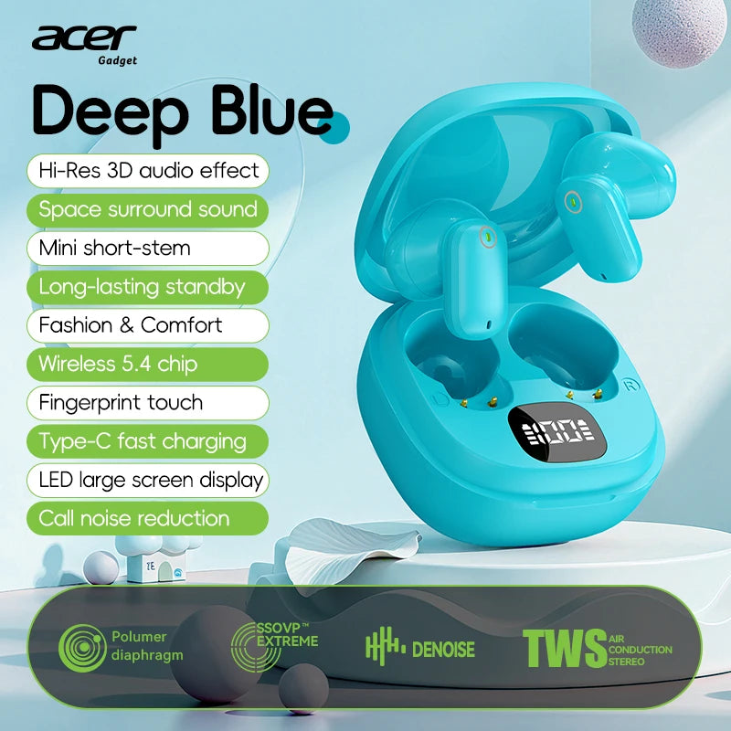 [Official Acer Product] Ohr501 Wireless Bluetooth Earphones In-Ear Design Comfortable for Wearing Sports Running Fitness Mobile Phone Tablet Laptop Multi-Device Compatible Recommended Gift for Lovers