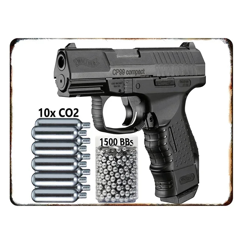 Vintage HD Pistol Metal Tin Sign, Retro Wall Decor for Home Bar Club Man Cave