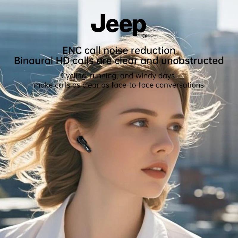 Jeep EW133 TWS Earphones Bluetooth 5.4 Noise Reduction Gaming Low Latency Earbuds HD Call With Mic Sports Headphones
