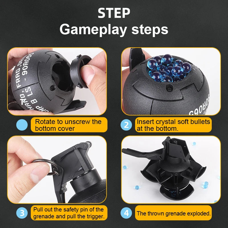 Grenade en Nylon réutilisable modèle M67 Burst Mine Grenade d'eau rebondissante fumée Grenade et autres 10 Airsoft différents