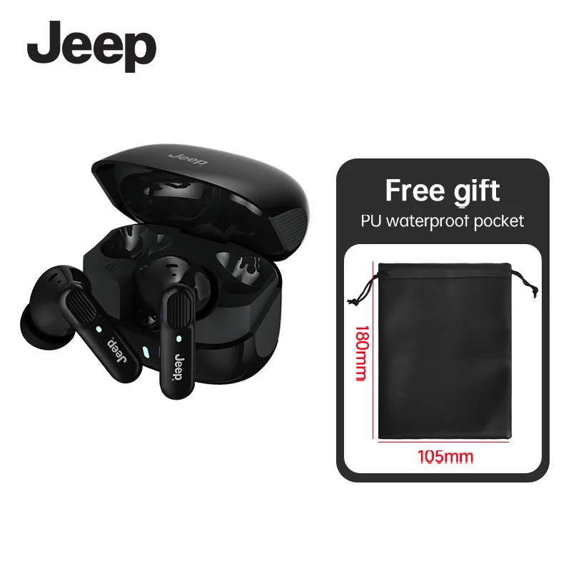 Jeep EW133 TWS Earphones Bluetooth 5.4 Noise Reduction Gaming Low Latency Earbuds HD Call With Mic Sports Headphones