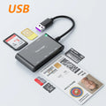 6 IN 1 Smart Multi-function Card Reader USB/Type C to Smart/MS/M2/TF/SIM/SD Memory Card Bank Card Reader for PC Laptop Transfer