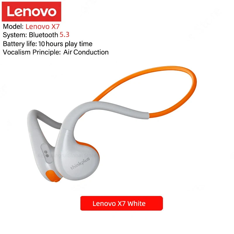 Original Lenovo X3 Pro X4 X5 Bone Conduction Headphones Bluetooth 5.3 Hifi Ear-hook Wireless Headset With Mic Sport Earphones X7