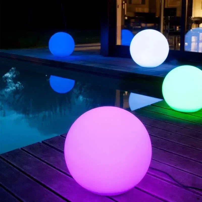 LED Ball Light Solar Lamp Outdoor Lawn Lamp Luminous Ball Pool Bedroom Table Party Garden Lighting Remote Control Waterproof