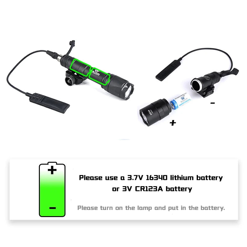 Tactical SureFire M300 M600B M600C Gun Light Picatinny Rail Compatible Flashlight Scout Light Pistol And Rifle Illumination Tool