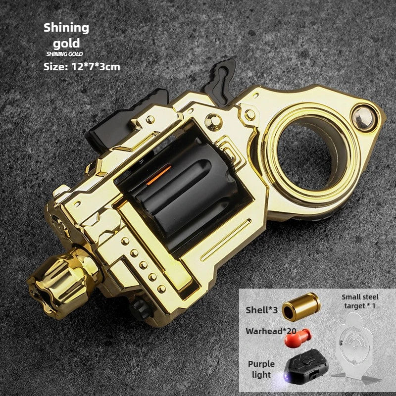 Toy Alloy Revolver EDC Fidget Toy Fun Shooting Stress Relief Mini Gun Model Metal Collectible Ring Gun Fidget Spinner Boys Gifts