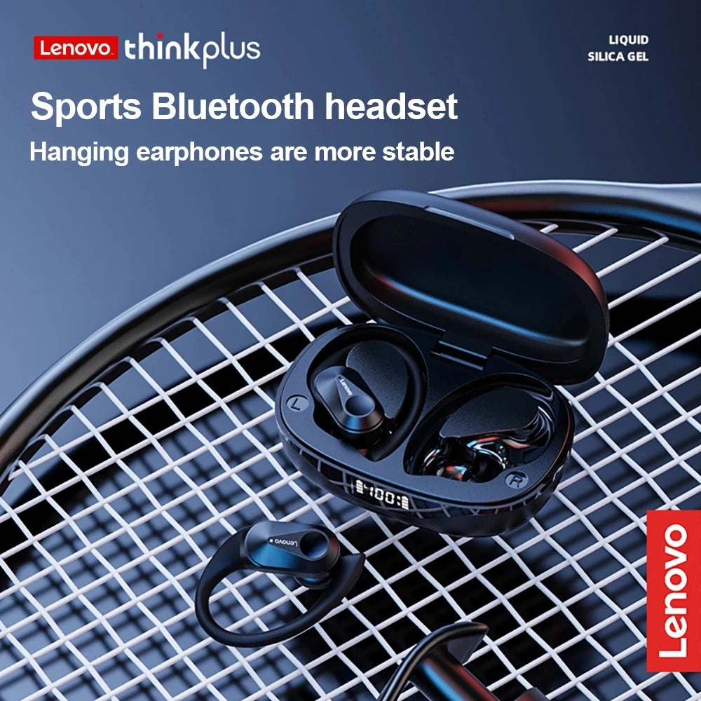Lenovo LP75 Sports Wireless Earphones with Mics,Button Control, LED Power Display,Hifi Stereo Sound Bluetooth 5.3 TWS Headphones