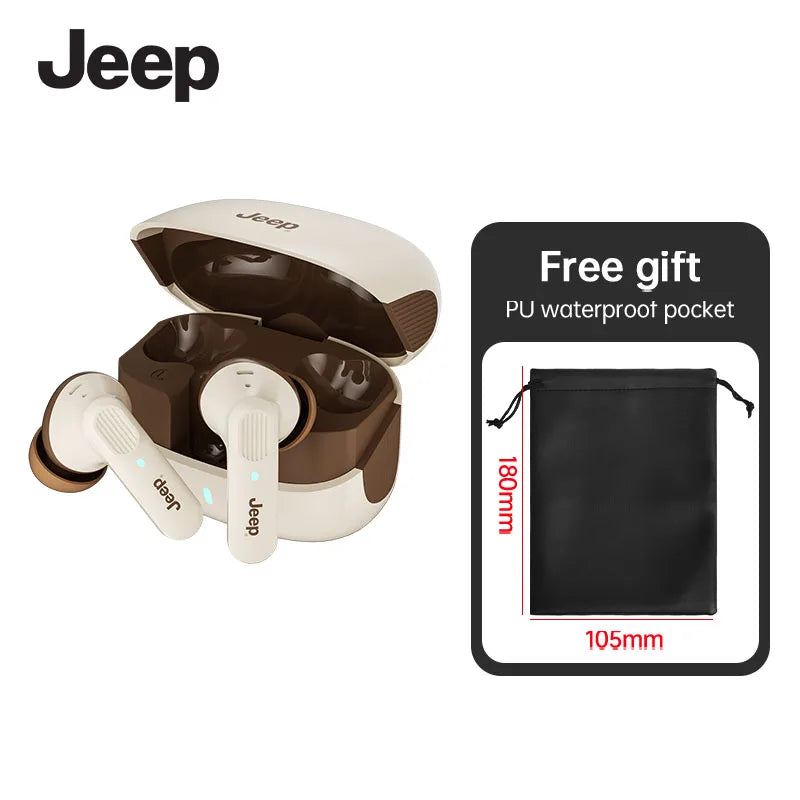 Jeep EW133 TWS Earphones Bluetooth 5.4 Noise Reduction Gaming Low Latency Earbuds HD Call With Mic Sports Headphones