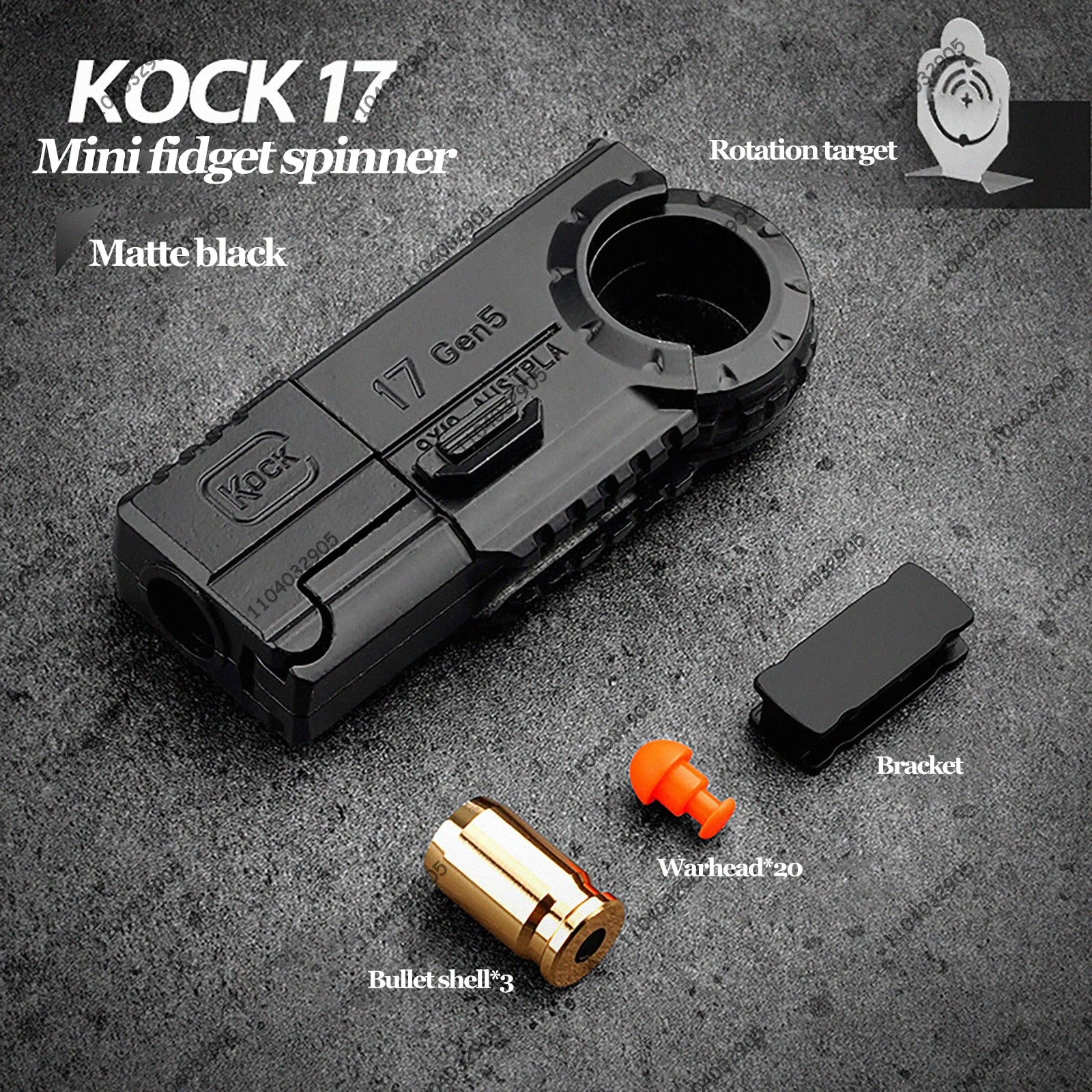 EDC Toy Fidgets Toy Spinner Metal Ratchet Rotation Ring Black Tech Fidget Gear Gadget Tool Stress Relief Anti-Anxiety For Adults