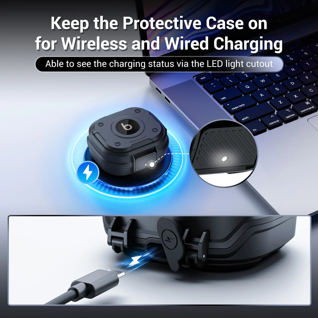 For Beats Powerbeats Pro 2 Case Cover Protective Earbuds Case for Powerbeats Pro 2 2025 Carry Case with Keychain Carabiner