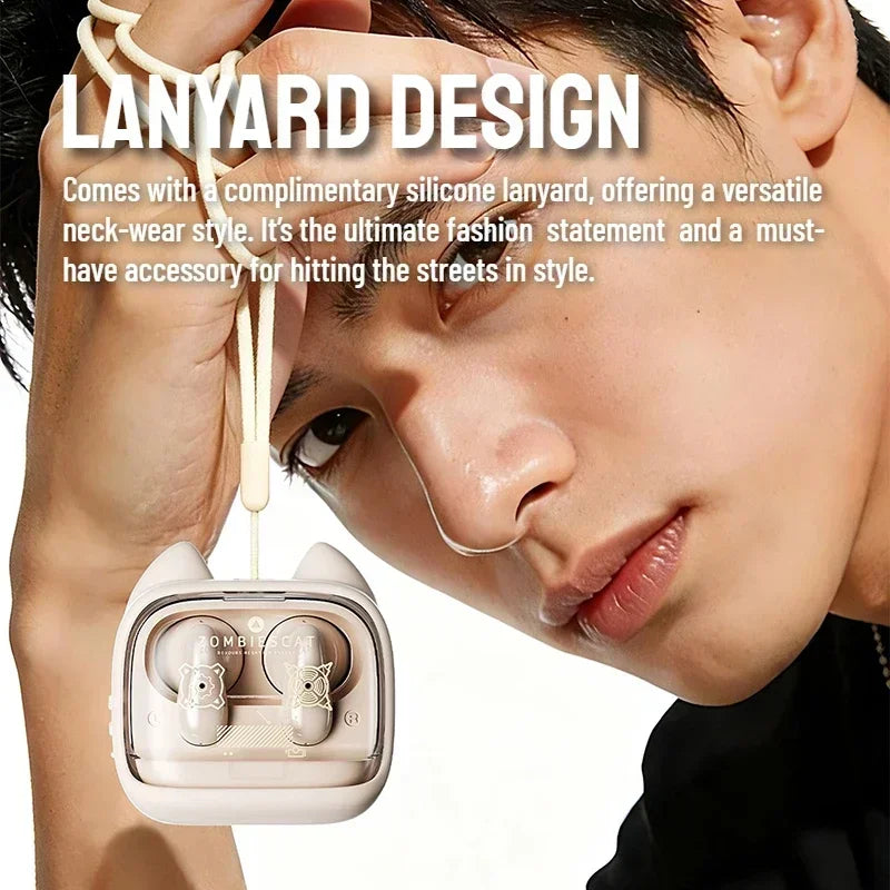Zombies Cat B19 Smart Touch Screen Earphone HiFi Stereo Bluetooth 6.0 Headphones ENC Call Noise Reduction TWS Wireless Earbuds