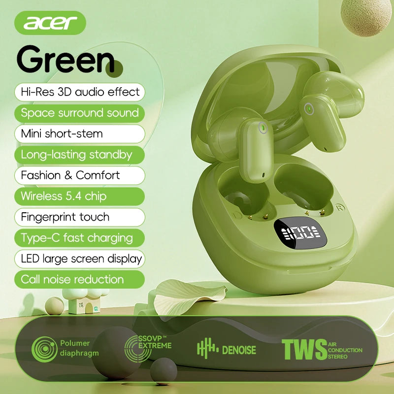 [Official Acer Product] Ohr501 Wireless Bluetooth Earphones In-Ear Design Comfortable for Wearing Sports Running Fitness Mobile Phone Tablet Laptop Multi-Device Compatible Recommended Gift for Lovers