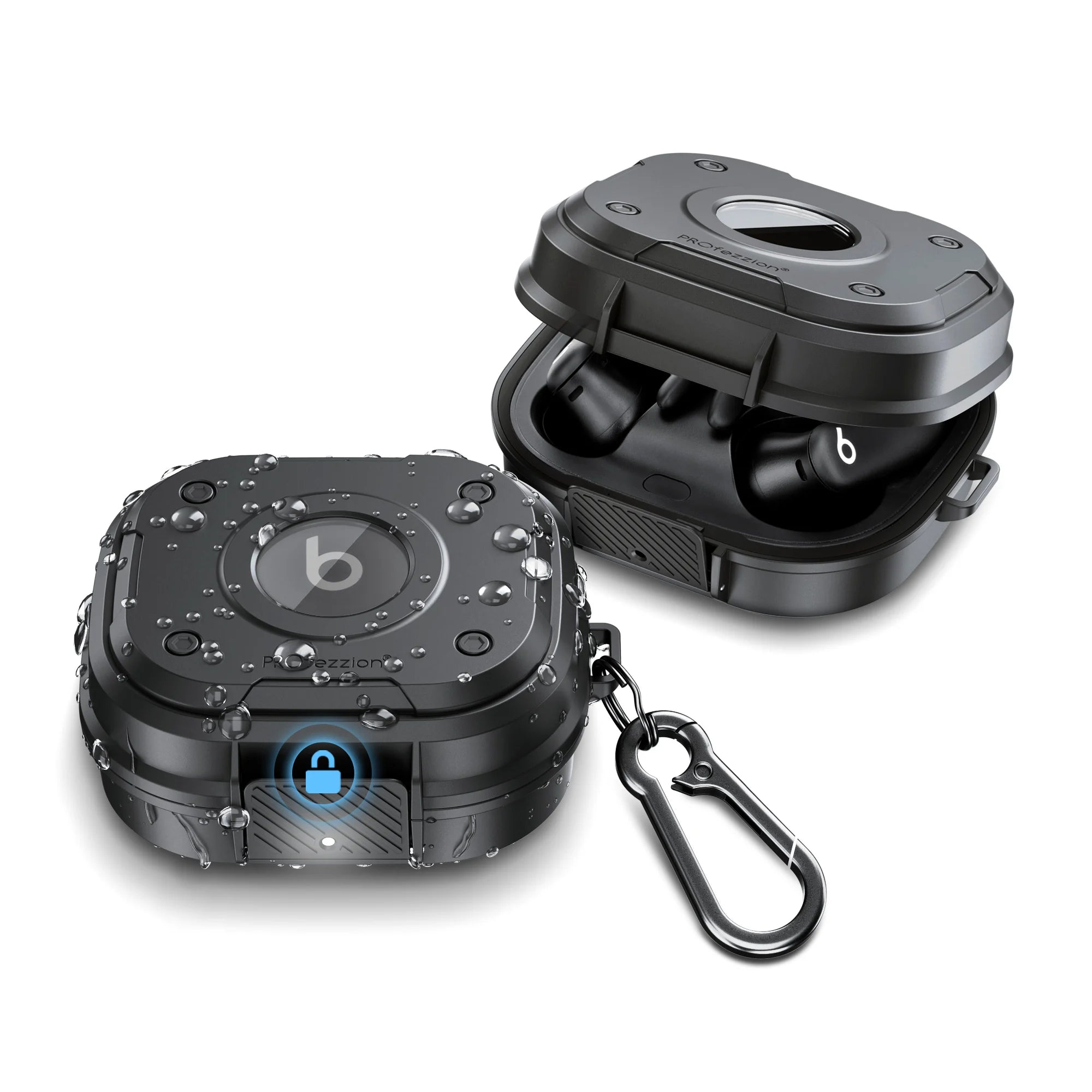 For Beats Powerbeats Pro 2 Case Cover Protective Earbuds Case for Powerbeats Pro 2 2025 Carry Case with Keychain Carabiner