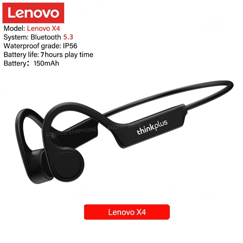 Original Lenovo X3 Pro X4 X5 Bone Conduction Headphones Bluetooth 5.3 Hifi Ear-hook Wireless Headset With Mic Sport Earphones X7