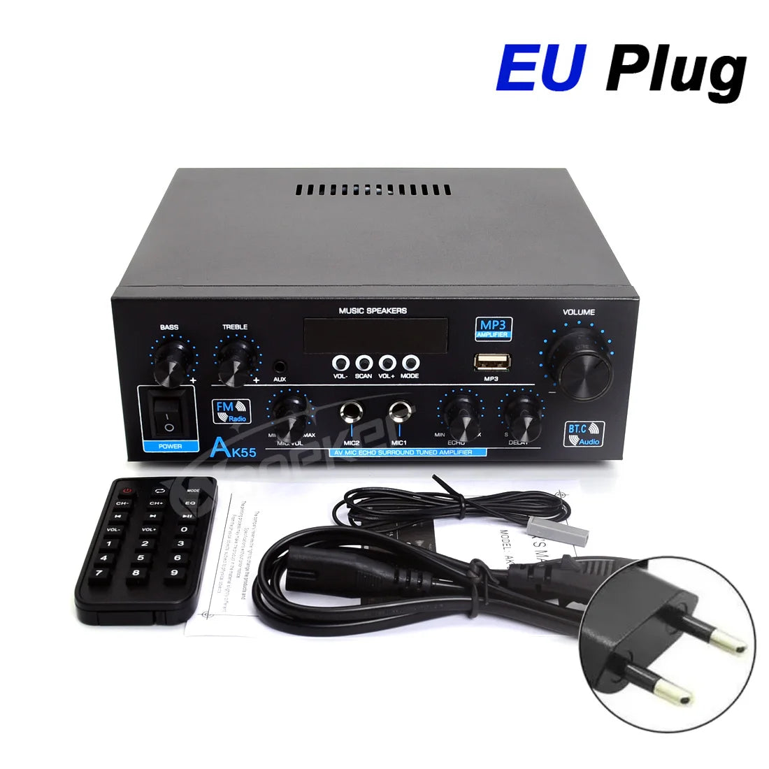 Woopker AK35/AK45/AK45 Pro/AK55 Digital Amplifier Bluetooth Sound Amplifier 2 Channel HIFi FM USB Audio Amp For Home Car Karaoke