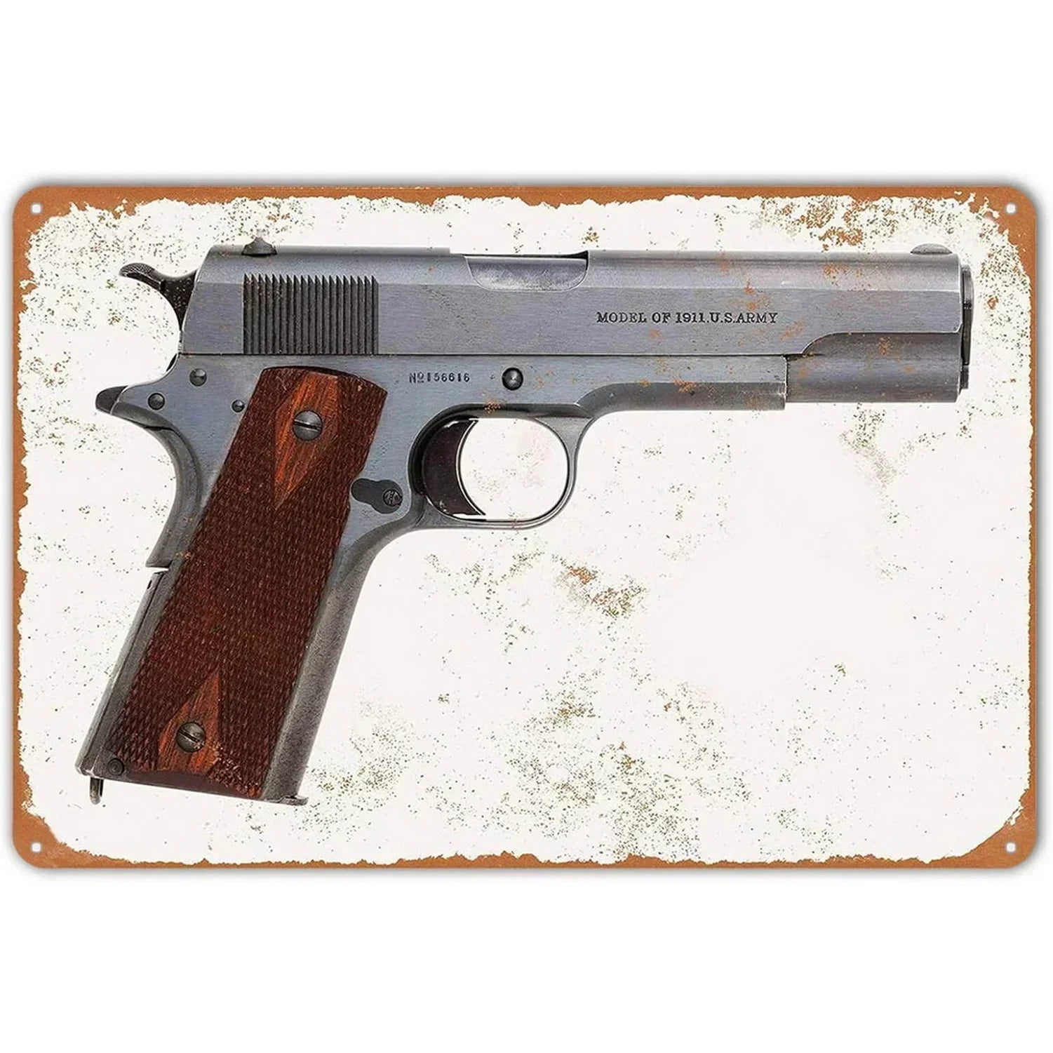 2D Metal Decor Exquisitely Designed Pistol Metal Signs: Embodying Military Sophistication, These Are the Ideal Wall Decor