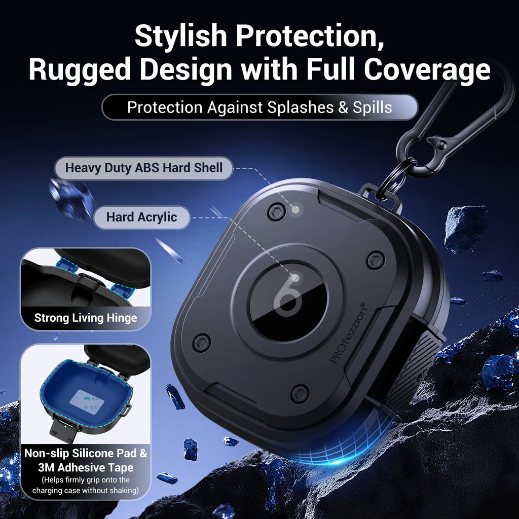 For Beats Powerbeats Pro 2 Case Cover Protective Earbuds Case for Powerbeats Pro 2 2025 Carry Case with Keychain Carabiner