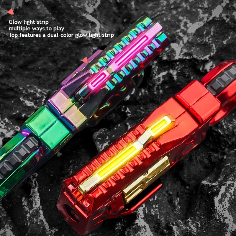 Alloy Mini Toy Gun with One-Button Shell Ejection Spinner Multiple Fun Modes Stress Relief Fidget Toy Cool Gift for Boys Teens