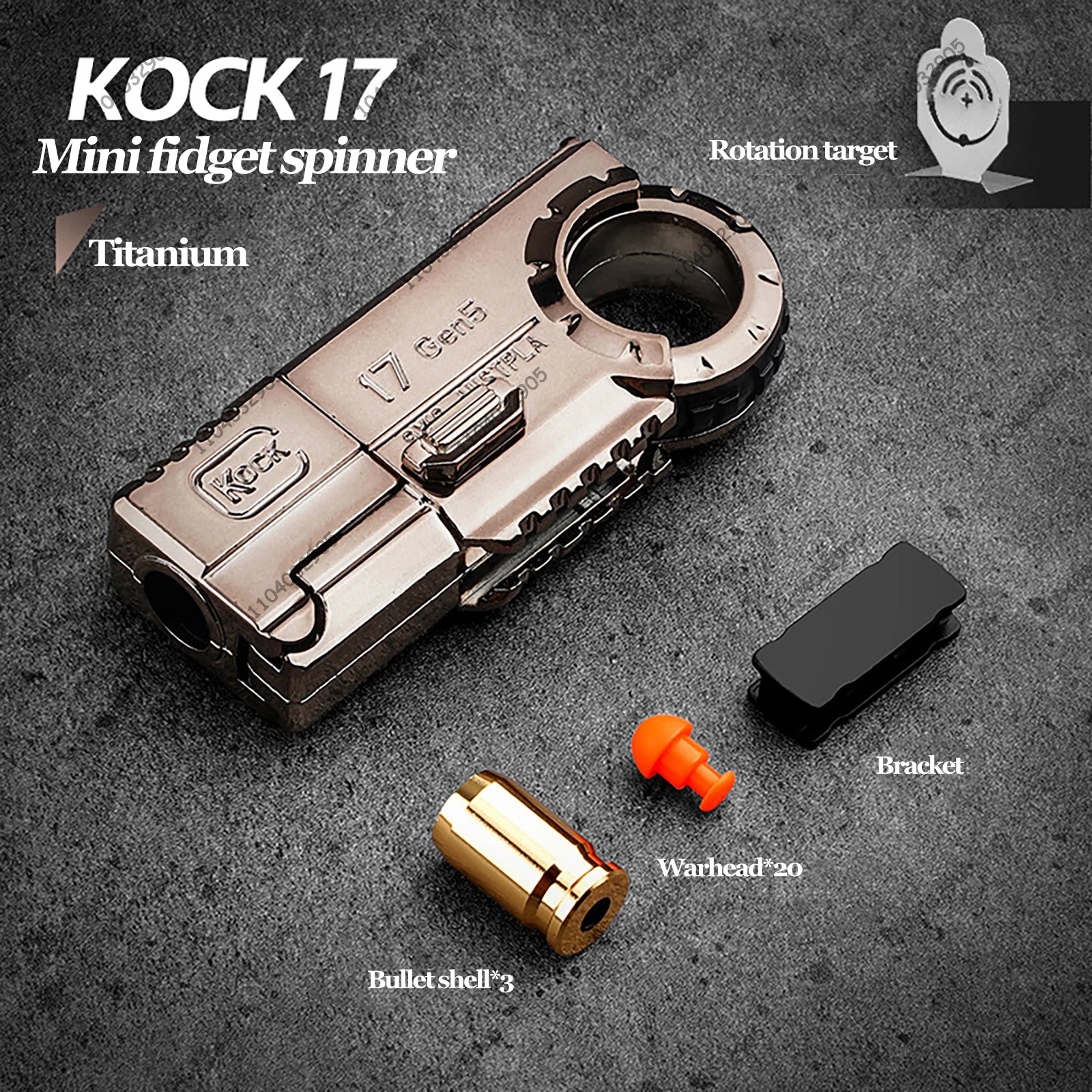 EDC Toy Fidgets Toy Spinner Metal Ratchet Rotation Ring Black Tech Fidget Gear Gadget Tool Stress Relief Anti-Anxiety For Adults