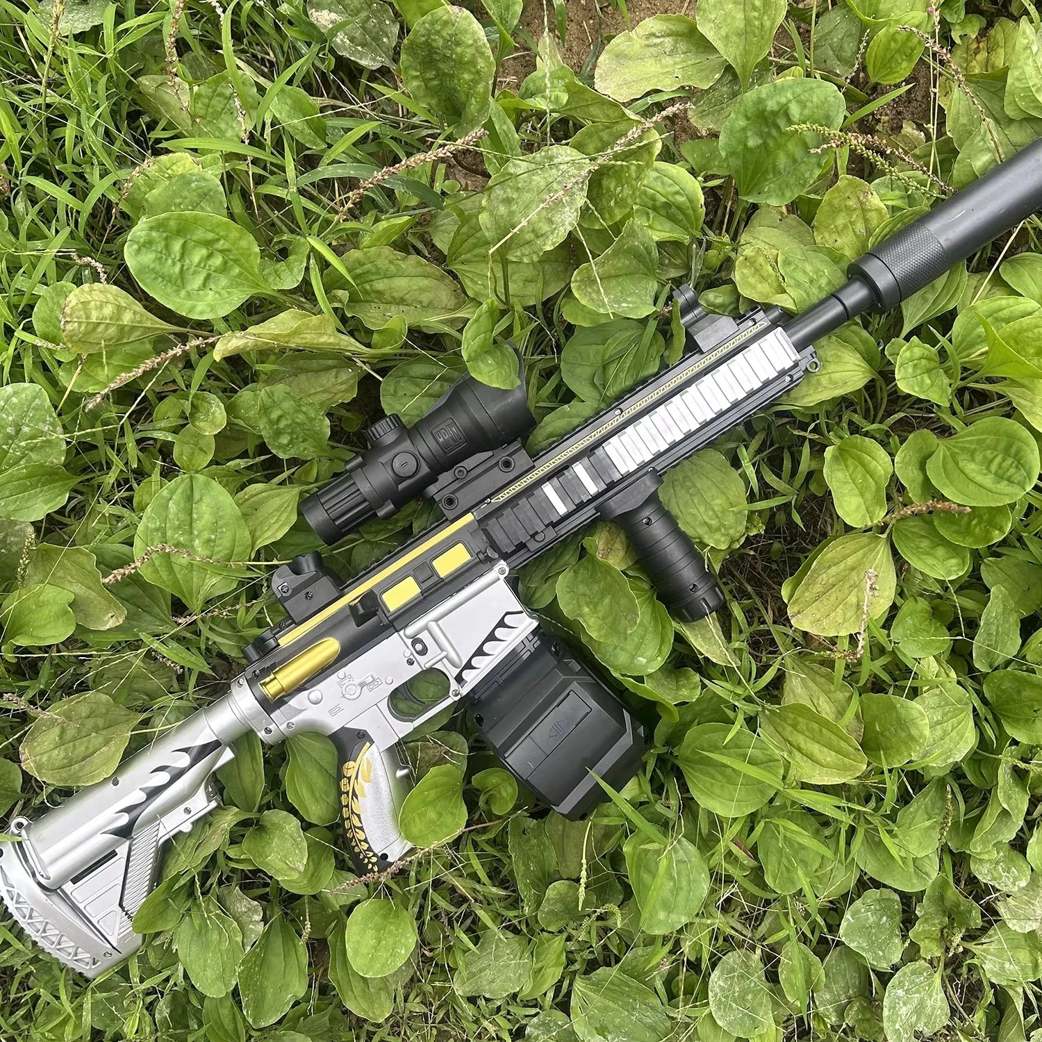 M416 Classic Manual Pull-Up Mode Gel Ball Toy Gun with Elastic Gel for Boys Outdoor Play Holiday Christmas Gift