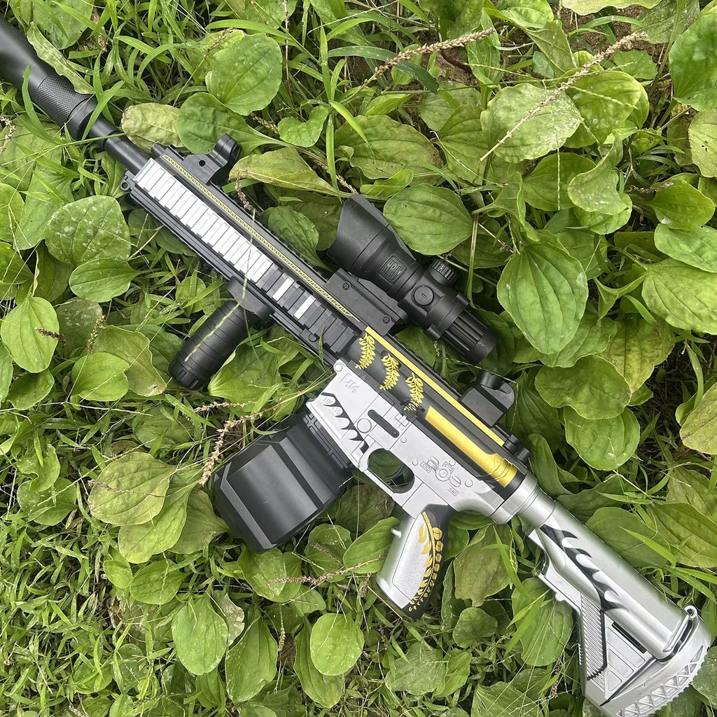 M416 Classic Manual Pull-Up Mode Gel Ball Toy Gun with Elastic Gel for Boys Outdoor Play Holiday Christmas Gift