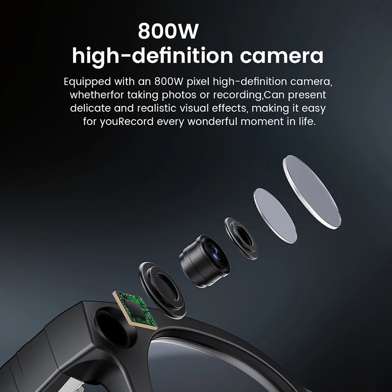 New 2026 Sunglasses Smart Glasses 800W Camera Recording Video AI Photo Recognition Answer Translation 320mAh Music Smart Glasses