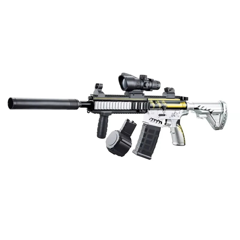 M416 Classic Manual Pull-Up Mode Gel Ball Toy Gun with Elastic Gel for Boys Outdoor Play Holiday Christmas Gift